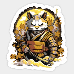 Cat Samurai Sticker